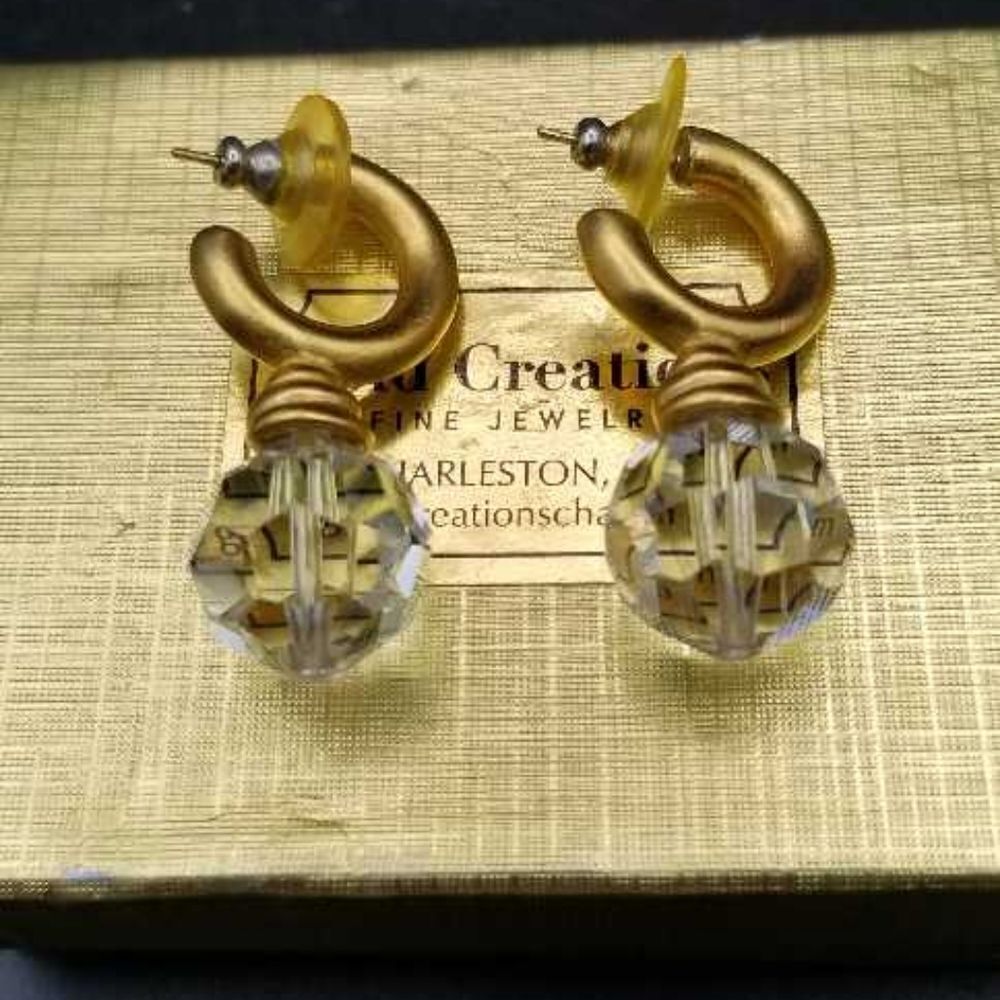 Chandelier prism estate earrings E0164